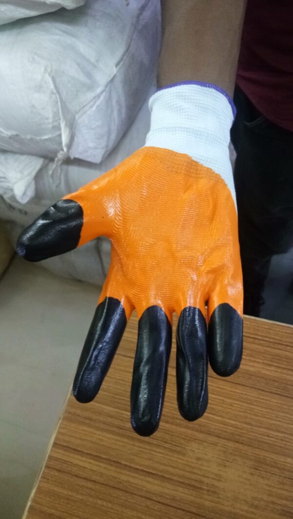 Orange Black Finger Gloves