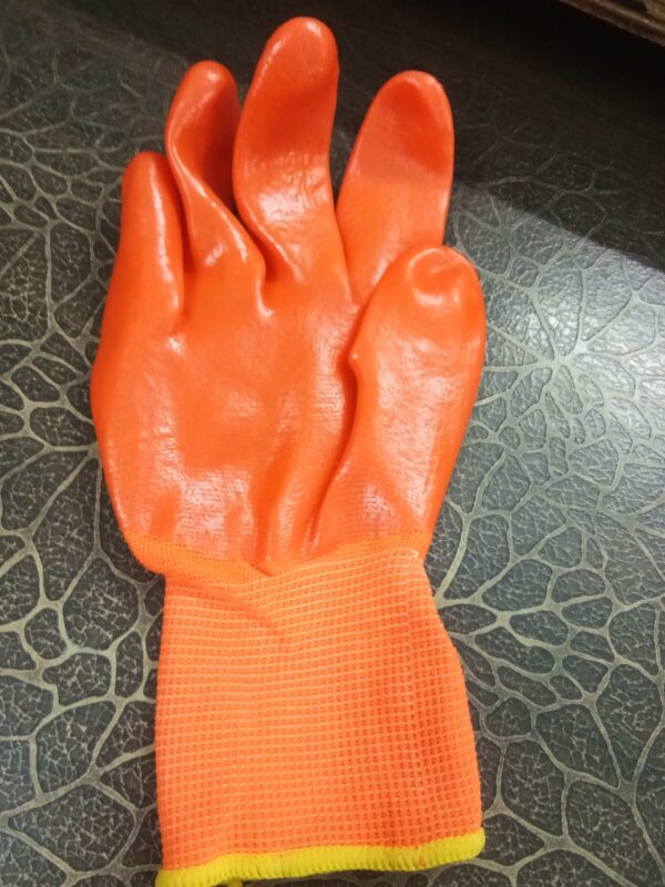 Orange PVC Gloves - Image 3