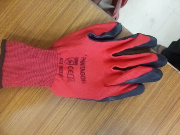 Red And Black Coated Gloves - Image 2