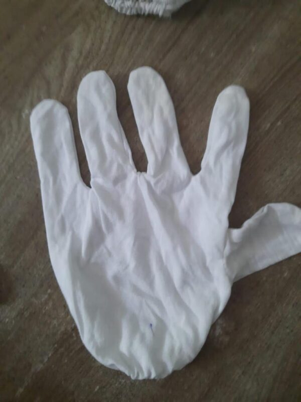 White Hosiery Gloves - Image 2