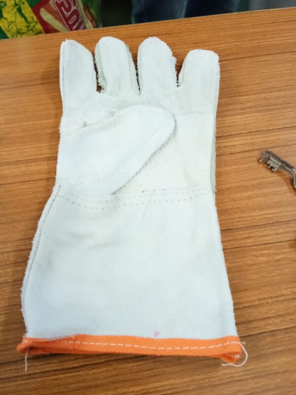 White Leather Hand Gloves